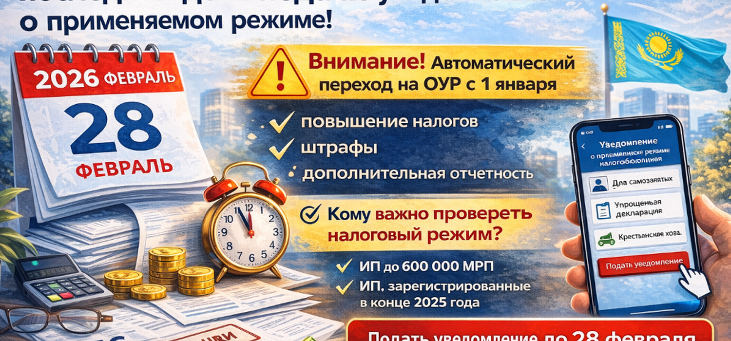 28 февраля 2026 года — последний день подачи уведомления о применяемом режиме налогообложения